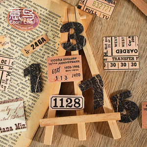 Pegatinas Decorativas Estilo Vintage, 46 Piezas/Caja, <span class=keywords><strong>Serie</strong></span> de Manuscritos con Secuencia de Palabras para Decoración de Cuadernos, Material Base en Caja - Product Image 4