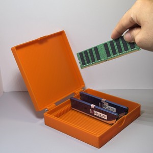 Caja de almacenamiento para módulos de memoria, rectángulo de plástico con tapa para servidor de escritorio, RAM, organización, almacenamiento, administración, uso en oficina - Product Image 1