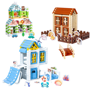 Juguetes de bloques de construcción de <span class=keywords><strong>casa</strong></span> DIY para niños, rompecabezas de cabina de <span class=keywords><strong>arquitecto</strong></span>, imaginación espacial, juguetes educativos familiares para niños y niñas - Product Image 1