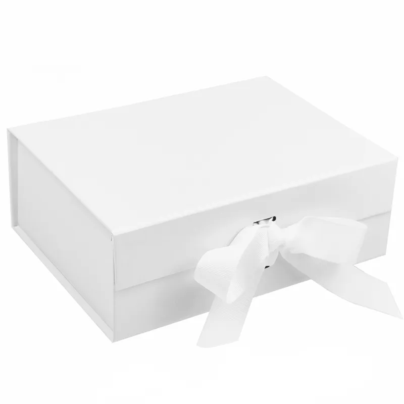 Low Minimum Quantity Ready To Ship Grid Black And White Gift Wrapping Boxes With Ribbon For Clothing