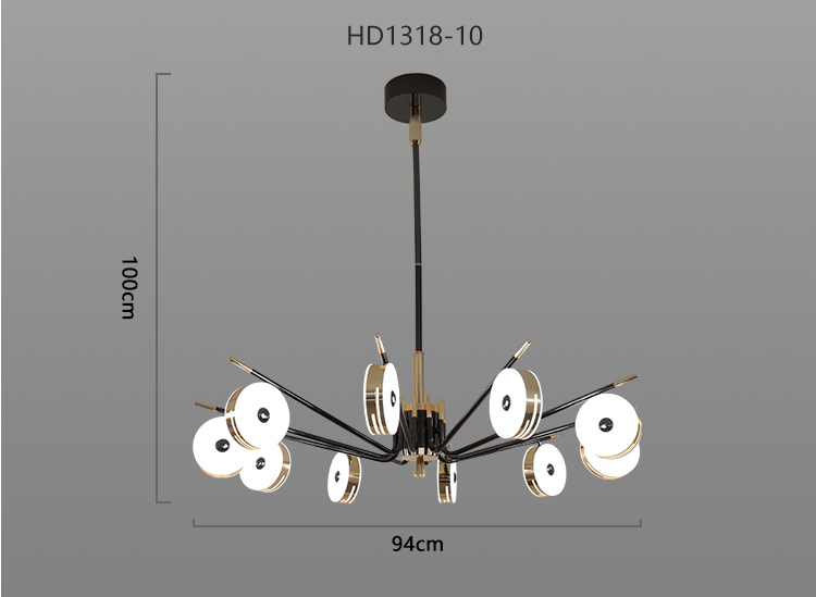 Modern Style Gold Decoration Dining Room Office Living room Bedroom Led Chandelier Light