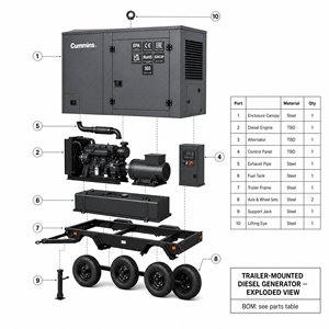 Générateur diesel silencieux Cummins Weichai Kofo 20kw 40kw 48kW 60kVA 80kVA 100kVA, prix d'usine, triphasé 50Hz, groupe électrogène industriel - Product Image 2
