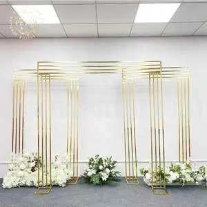 Light Gold Metal Arch Circle Arch Backdrop Stand Cover For Wedding