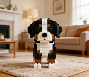 Bloques de Construcción de Plástico ABS del Perro de Montaña Bernés, Modelo 3D de Mascota, Escala 1:12, Juguete de Ensamblaje DIY, Regalo para Amantes de los Perros Unisex - Product Image 3