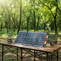 Panneau solaire portable pliable BC Cell à haute efficacité de conversion pour le camping en plein air, la vie en van, la recharge de station d'énergie solaire