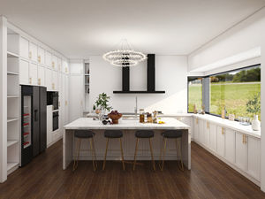 Ensemble complet de meubles de cuisine contemporains pour clients, entièrement assemblés, en noir - Product Image 2