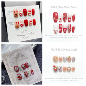 Colección navideña hecha a mano, abalorios para <span class=keywords><strong>uñas</strong></span>, <span class=keywords><strong>uñas</strong></span> de prensa falsas de ABS de lujo con logotipo personalizado, embalaje, suministros de salón a granel - Product Image 2