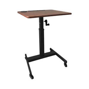 Scrivania <span class=keywords><strong>da</strong></span> Ufficio Monoposto con Ruote Bloccabili, Tavolo Portatile Regolabile Manualmente per Lavoro <span class=keywords><strong>da</strong></span> <span class=keywords><strong>Casa</strong></span> - Product Image 3