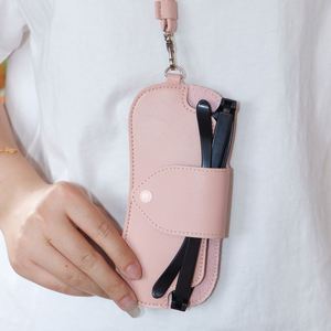 Popular PU Leather Sunglasses Case Durable Simple Style Eyeglasses Pouch Portable Travel Necklace Glasses Bag Welcome <b>Gifts</b> - Product Image 2