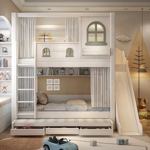Muebles Modernos para Dormitorio <span class=keywords><strong>Infantil</strong></span>: <span class=keywords><strong>Litera</strong></span> Doble con <span class=keywords><strong>Escalera</strong></span> y <span class=keywords><strong>Cajones</strong></span> de Almacenamiento - Product Image 4