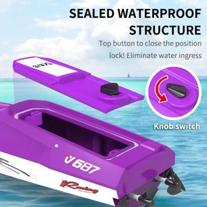 Barco de Control Remoto a Prueba de Agua con Alarma de Batería Baja, 8 km/h de Alta Velocidad, Juguete Acuático de Verano SJY-TX687 TX688 2.4G RC - Product Image 2