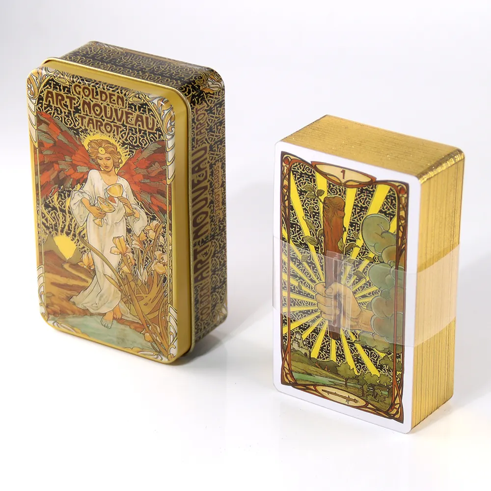 Tarot personnalisé de 78 cartes de tarot, cartes de Tarot avec bord doré à haute brillance