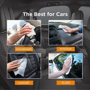 Toallitas recargables OEM para bañera, 50 toallitas portátiles para el cuidado del coche, toallitas húmedas para limpiar el salpicadero y el asiento de cuero del coche en el cubo - Product Image 3