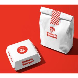 Hot bán tùy chỉnh in suaqre sóng giấy kraft thức ăn nhanh Takeaway Burger Hộp bao bì - Product Image 3