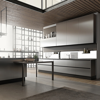 Armoires de cuisine modernes sur panneau Hdf Mdf Armoire de cuisine de style européen