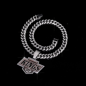 Kalung Liontin Juara NHL Los Angeles Kings, Rantai Cuban Link Berlapis Perak, Gaya Hip-hop, Dijual Pabrik - Product Image 5