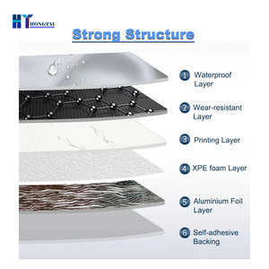 Pannello Murale Effetto Marmo <span class=keywords><strong>in</strong></span> <span class=keywords><strong>PVC</strong></span> e Schiuma XPE Peel & Stick Autoadesivo Lucido - Product Image 5