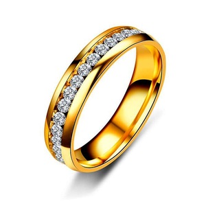 Niche Titanium Steel Single Row Diamond-studded <b>Ring</b> Stainless Steel <b>Couple</b> <b>Rings</b> Ornament Wholesale - Product Image 6