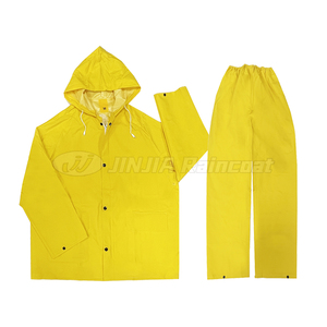 High Quality Yellow PVC Polyester Rain Coat Pant for Industrial <strong>Work</strong> <strong>Waterproof</strong> 2 Piece Jacket Pant Raincoat - Product Image 2