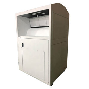 Curbside Rectangular Galvanized steel Iron Waterproof Rolling Cover Charity Lifeline clothing donation bin sub recycling storage