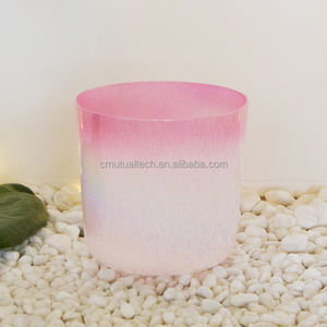 Cuenco de Cuarzo Transparente Q're Healthy And Mascot Mediation, Precioso Cuenco Cantante de Cristal de Cuarzo Color Durazno para Baño de Sonido y Música - Product Image 3