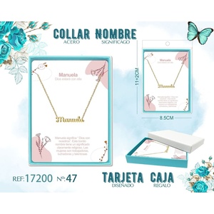 Collana in acciaio placcato oro con il nome Manuela-gioielli personali
