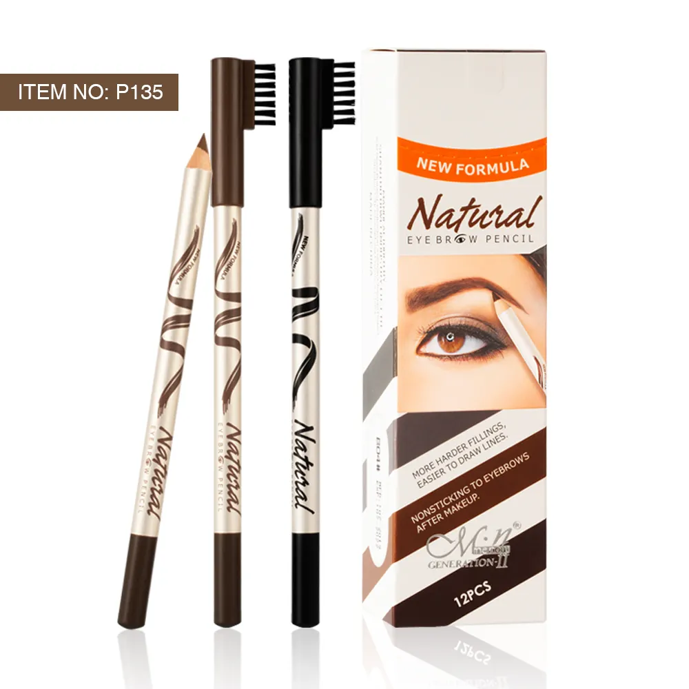 Menow P135 Cosmetic Makeup Wooden Eyebrow Pencil with Brush