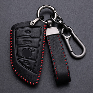 Porte-clés de voiture intelligent porte-clés porte-clés de mode coque/couverture de clé de voiture en gros conception personnalisée en cuir pour BMW cuir de cire d'huile - Product Image 4
