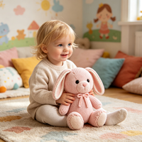 Peluche personnalisée mignonne en forme d'animal, poupée en peluche tricotée de dessin animé, lapin en peluche, vente en gros, jouet en peluche personnalisé pour enfants