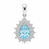 Pendentif de fiançailles en argent 925 avec zircon et pierres précieuses cultivées UM Jewelry, idéal pour un usage quotidien ou comme cadeau d'anniversaire de mariage
