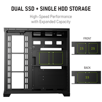 upHere Panoramic PC Case Dual Tempered Glass Gaming Computer Chassis 360mm Water Cooling ATX Tower PC Case UC01