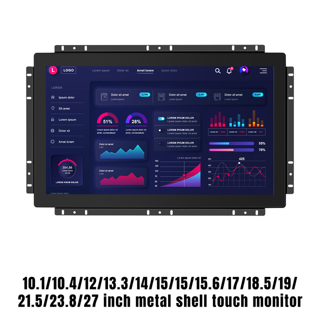 15.6" 18.5" 21.5 23.8 Inch 1500 Nits Outdoor Waterproof IP65 Industrial Capacitive Touch Screen Monitor for Factory ATM Machine
