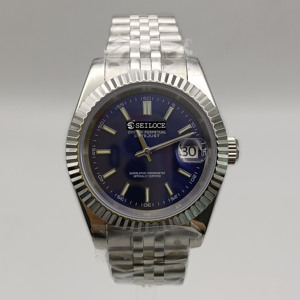 Montre mécanique de luxe NH35 avec logo personnalisé, montre automatique pour homme de haute qualité, acier inoxydable, style business - Product Image 4