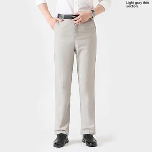 Pantalon de costume pour homme en coton 2025, pantalon de costume formel de bureau, extensible, slim, droit, uni, pantalon de costume élégant, pantalon décontracté - Product Image 4