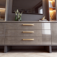 Meuble TV mural gris moderne en bois avec éclairage LED pour téléviseurs de 65 pouces pour salon