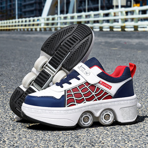 Kids Roller Shoes With Hidden Wheels Size 33 34 35 36 37 38 39 40 41 42 43 For Boys Girls Mesh Upper Rubber Sole - Product Image 2