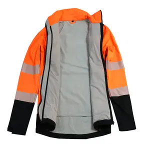 2024 Allfly OEKO-TEX Custom Waterdichte Engineering Hi Vis Veiligheid Hoge Zichtbaarheid Reflecterende Veiligheid Gerecyclede Softshell Jassen