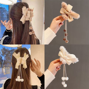 Pinza de pelo grande de peluche <span class=keywords><strong>con</strong></span> diseño de tiburón, elegante, estilo coreano, para mujer - Product Image 4
