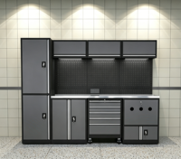 Système de rangement de garage en acier robuste, armoire à outils modulaire entièrement personnalisable, poste de travail d'atelier avec support OEM et ODM