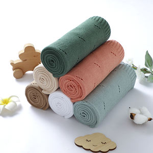 ผ้าห่มอะคริลิคสำหรับเด็กทารกผ้าห่มที่นอน<span class=keywords><strong>สี</strong></span>ทึบแบบถักแบบพกพาปรับแต่งได้ - Product Image 2