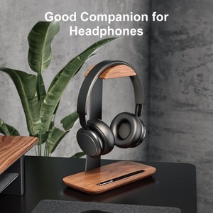 Support universel pour casque audio en bois, base de rangement pour bureau, compatible avec <span class=keywords><strong>AirPod</strong></span> Max, <span class=keywords><strong>Bose</strong></span>, Razer Gaming - Product Image 2