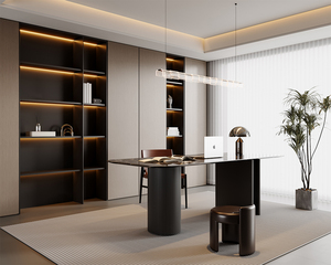 Librero Moderno de Madera Negra JINGSHUN para Apartamento, Oficina en Casa, Sala de Estar, Escuela, <span class=keywords><strong>con</strong></span> Estantes Flotantes, Mueble Ahorrador de Espacio - Product Image 6