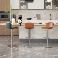 Chaise de bar nordique moderne et simple, chaise de bar à dossier réglable de luxe léger pour la maison, tabouret de bar haut pour réception/caisse