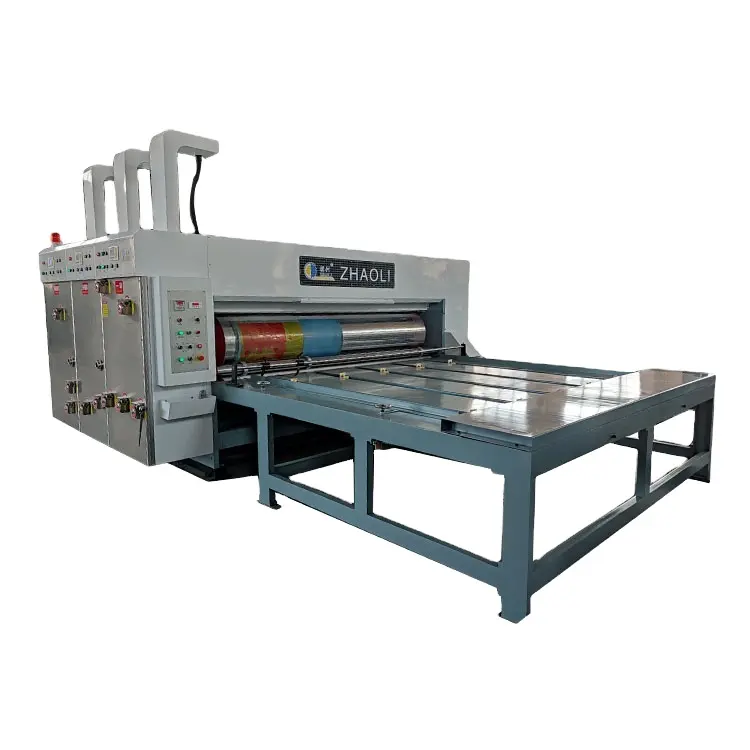 industrial flexo carton box 4 colors printing slotting die-cutting machine