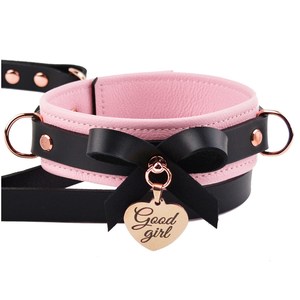 Collier de laisse en cuir de style punk pour femmes jouets d'esclaves gothiques avec chaîne amovible durable - Product Image 1