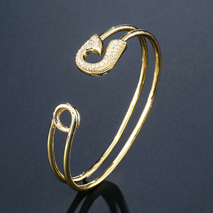 RAKOL BP2146 Newest Mirco Zircon Cuff <b>Bangle</b> 2020 Real Gold Plated High Quality <b>Copper</b> <b>Bangle</b> Jewelry - Product Image 5