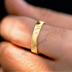 Luster Jewelry 10k 14k 18K Solid Gold <strong>Ring</strong> for Couple <strong>Rings</strong> <strong>Plain</strong> Gold Wedding Engagement <strong>Rings</strong> Designed by Famous Designers - Product Image 3