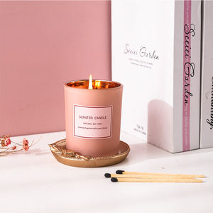 Vela Rosa mate para aromaterapia, vela de cera de soja con caja de regalo rosa, fragancia para el hogar - Product Image 5