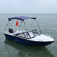 Bateau à moteur en aluminium pas cher, petit, pour sports nautiques, entièrement soudé, mini bateau de pêche, bateaux rapides à vendre