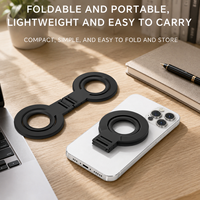 Support de téléphone magnétique double face en alliage d'aluminium pliable et réglable à 360 degrés de haute qualité pour utilisation sur double écran sur bureau